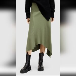 Allsaints GIA A-line skirt - green (US Sz 6)